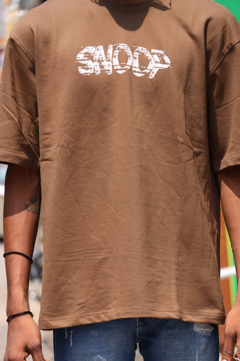 Snoop Dogg Graphic Oversized T-Shirt – Brown Streetwear Edition