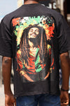 Bob Marley Graphic Oversized T-Shirt – Black Reggae Edition