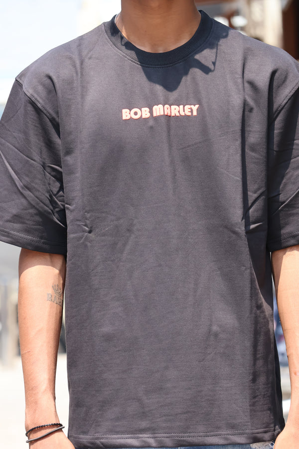 Bob Marley Graphic Oversized T-Shirt – Black Reggae Edition