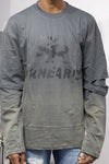 Urban Layered Long Sleeve Graphic T-Shirt – Charcoal Grey Edition