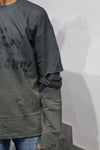 Urban Layered Long Sleeve Graphic T-Shirt – Charcoal Grey Edition