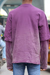 Purple Street Graphic Layered Long Sleeve T-Shirt