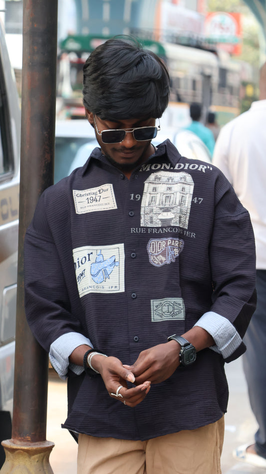 Vintage Heritage Graphic Button-Down Shirt – Charcoal SHIRT