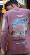 Speed & Soul Oversized Graphic Tee – Mauve Mist
