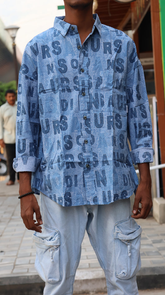 The Typography Jacquard Denim Shirt