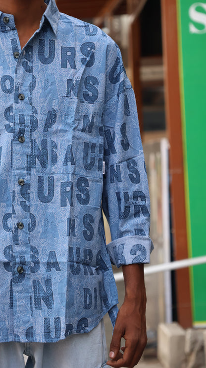 The Typography Jacquard Denim Shirt