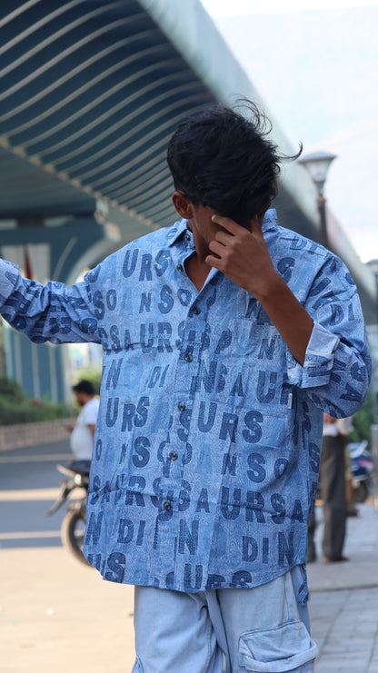 The Typography Jacquard Denim Shirt