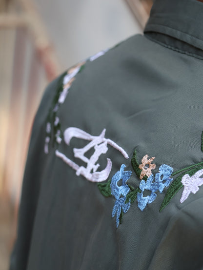 Floral Crest Utility Shirt – Slate Grey shirt