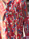 Tribal Fusion Geometric Print Shirt – Crimson & Multi