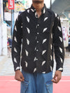 Midnight Feather Embroidered Button-Down