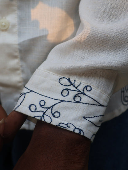 Line-Art Embroidered Button-Down // Off-White
