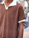 The Diagonal Ribbed Knit Polo T-SHIRT