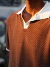 The Diagonal Ribbed Knit Polo T-SHIRT