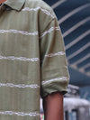 Vintage Sage Textured Zip-Polo