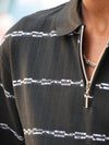 Midnight Onyx Textured Zip-Polo
