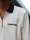 🤍 Textured White Zip-Up Polo Sweatshirt