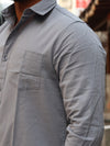 SKRIVOO Steel Grey Textured linen Shirt