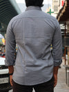 SKRIVOO Steel Grey Textured linen Shirt