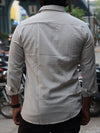 SKRIVOO Classic Skrivoo light grey linen  Shirt – Slim Fit
