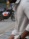 SKRIVOO Classic Skrivoo light grey linen  Shirt – Slim Fit