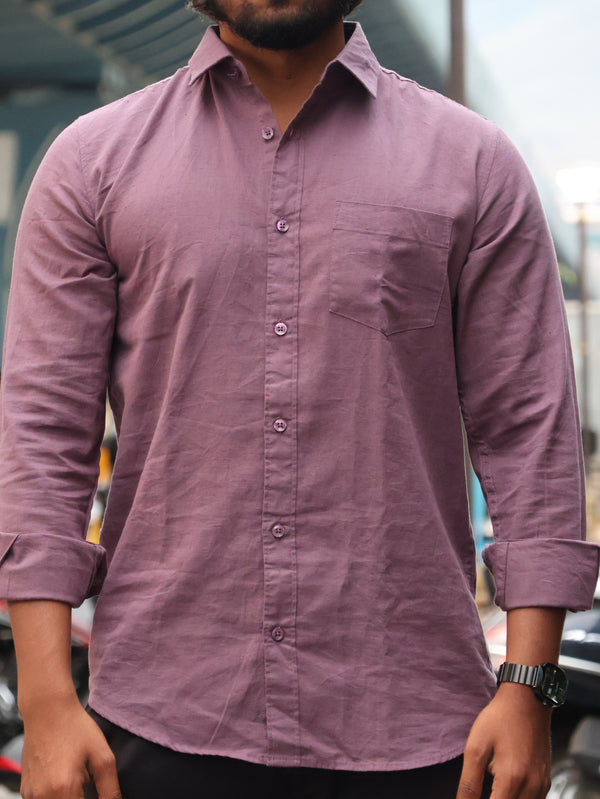 SKRIVOO Dusty Mauve Premium SKRIVOO  Linen  Shirt