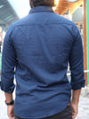 SKRIVOO Midnight Navy Essential linen Shirt