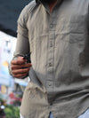 SKRIVOO Sage Green Textured SKRIVOO Linen  Shirt