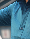 SKRIVOO LINEN Premium Teal Casual Shirt – Modern Fit