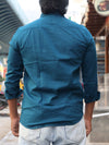 SKRIVOO LINEN Premium Teal Casual Shirt – Modern Fit