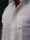 SKRIVOO Arctic White Textured Linen Shirt