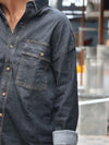 Classic Washed Denim Shirt – Dark Grey