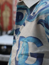 Premium Blue Floral Print Shirt – Off White