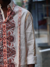 Ethnic Printed Designer Shirt – Cream & Rust