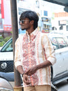 Ethnic Printed Designer Shirt – Cream & Rust