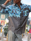 Ocean Wave Printed Casual Shirt