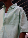Mint Green Check Printed Graphic Shirt