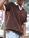 Retro-Textured Basketweave Polo