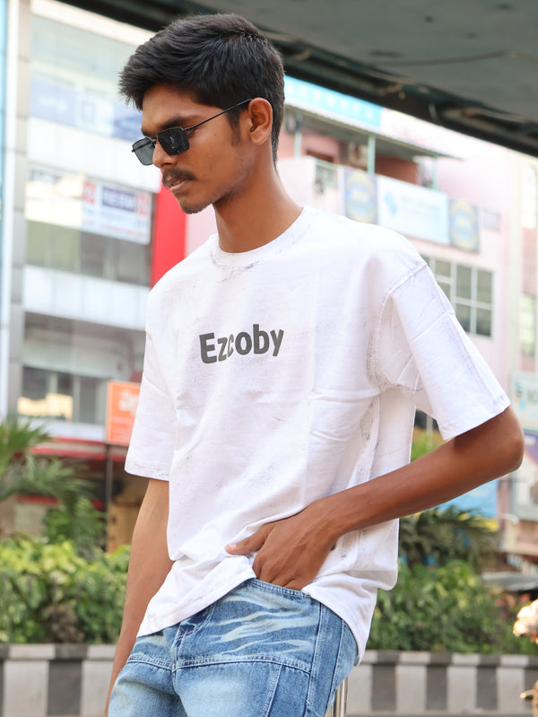 Ezcoby "Weekend" Static White Acid Wash Tee