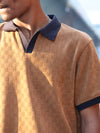 Ochre Basketweave Textured Polo