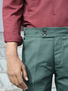 Emerald Green High-Waisted Side-Adjuster Trousers