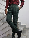 Emerald Green High-Waisted Side-Adjuster Trousers