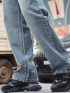 Vintage Wash Straight Fit Jeans