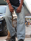 Vintage Wash Straight Fit Jeans