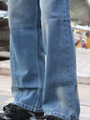 Distressed Panel Straight-Leg Denim