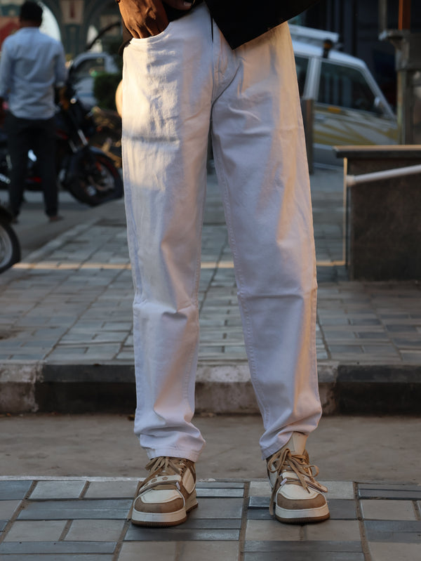 MOM FITEssential White Straight-Leg Jeans