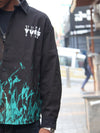 'YVES' Dark Abstract Flame OVER - SIZED SHIRTS