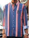 Blue & Rose Wide Stripe Casual OVRE - SIZE Shirt