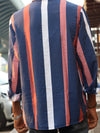 Blue & Rose Wide Stripe Casual OVRE - SIZE Shirt