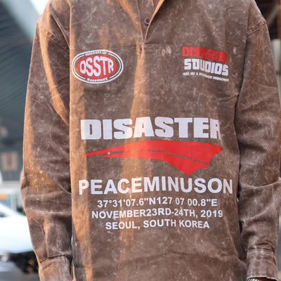 PEACEMINUSON ‘Seoul’ Acid Wash Polo T-SHIRTS