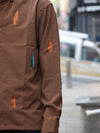 Embroidered Feather Shirt - Textured Earth Brown